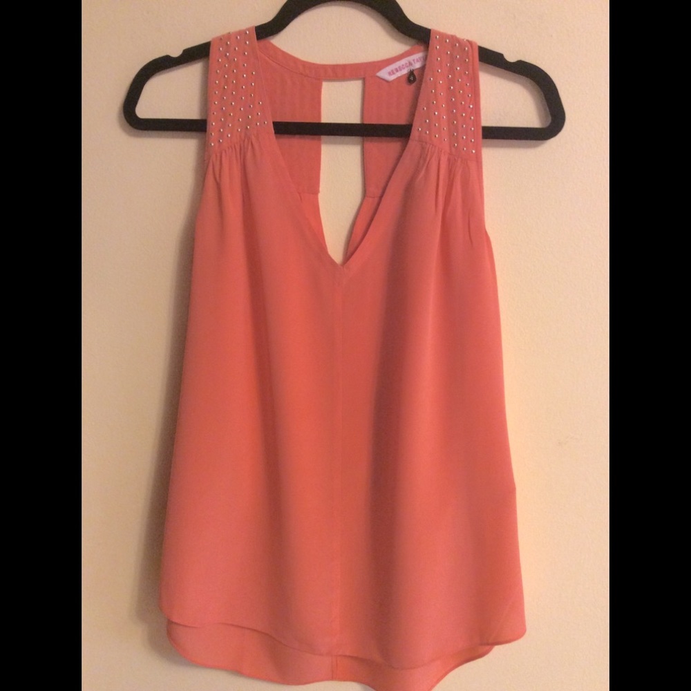 Silk blouse with studded accents